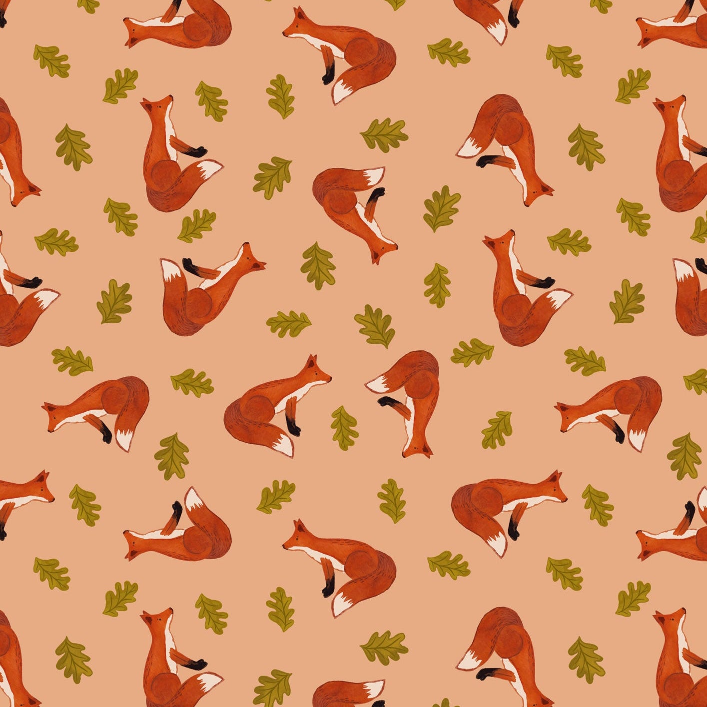 Fox on light terracotta