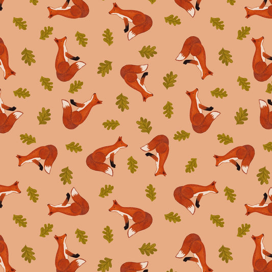 Fox on light terracotta