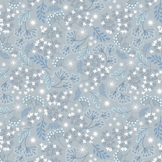 Frosted foliage on grey with pearl