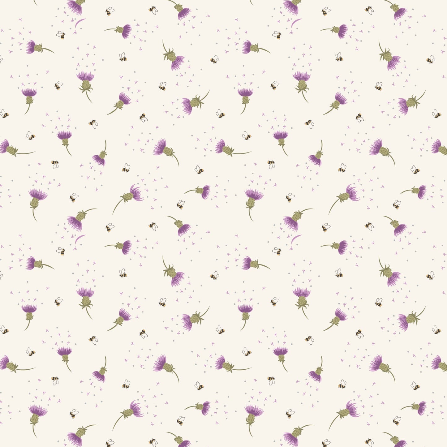 Bee thistle on cream