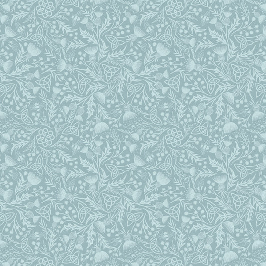 Celtic thistle on duck egg