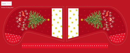 Christmas in Bluebell Wood half yard stocking panel (with gold metallic)
