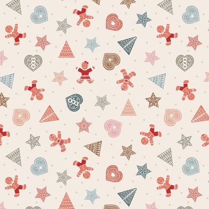 Gingerbread shapes on cream