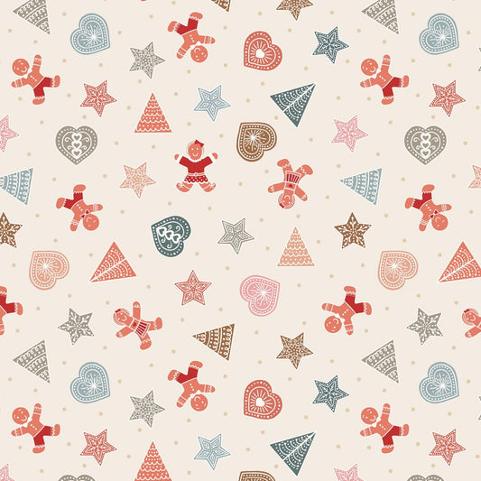 Gingerbread shapes on cream