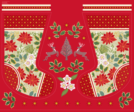 Yuletide 1 yard stocking panel
