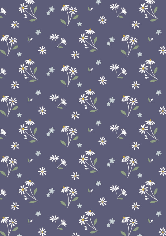 Daisies Dancing on navy blue