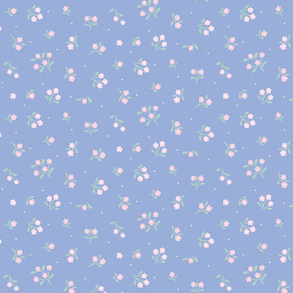 Ditsy Dance- Dusky Mid Blue