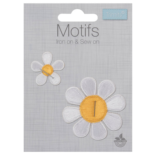 Iron on Motif: White Dasies