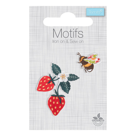Iron on Motif: Bee & Strawberry