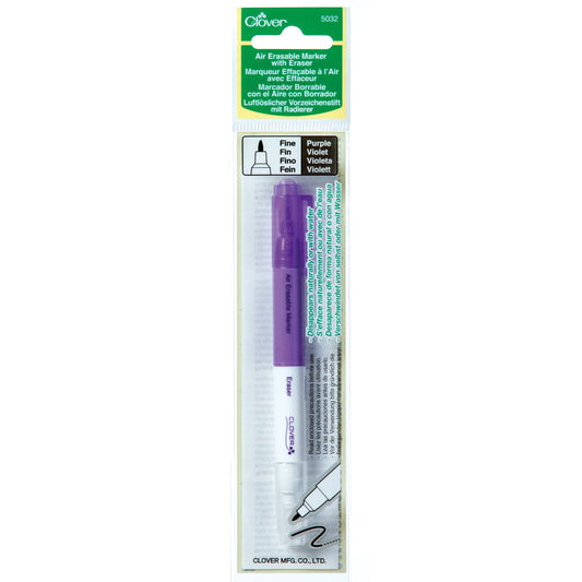 Fine Tip Fabric Marker with Eraser: Air Erasable