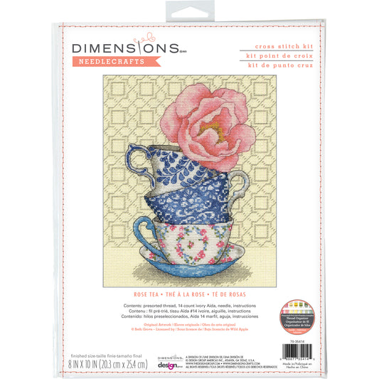 Counted Cross Stitch Kit: Rose Tea