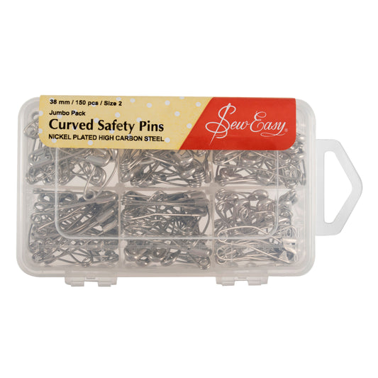 Curved Safety Pins: 38mm: 150 Pieces