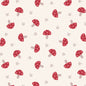 Red toadstools on cream - Flannel