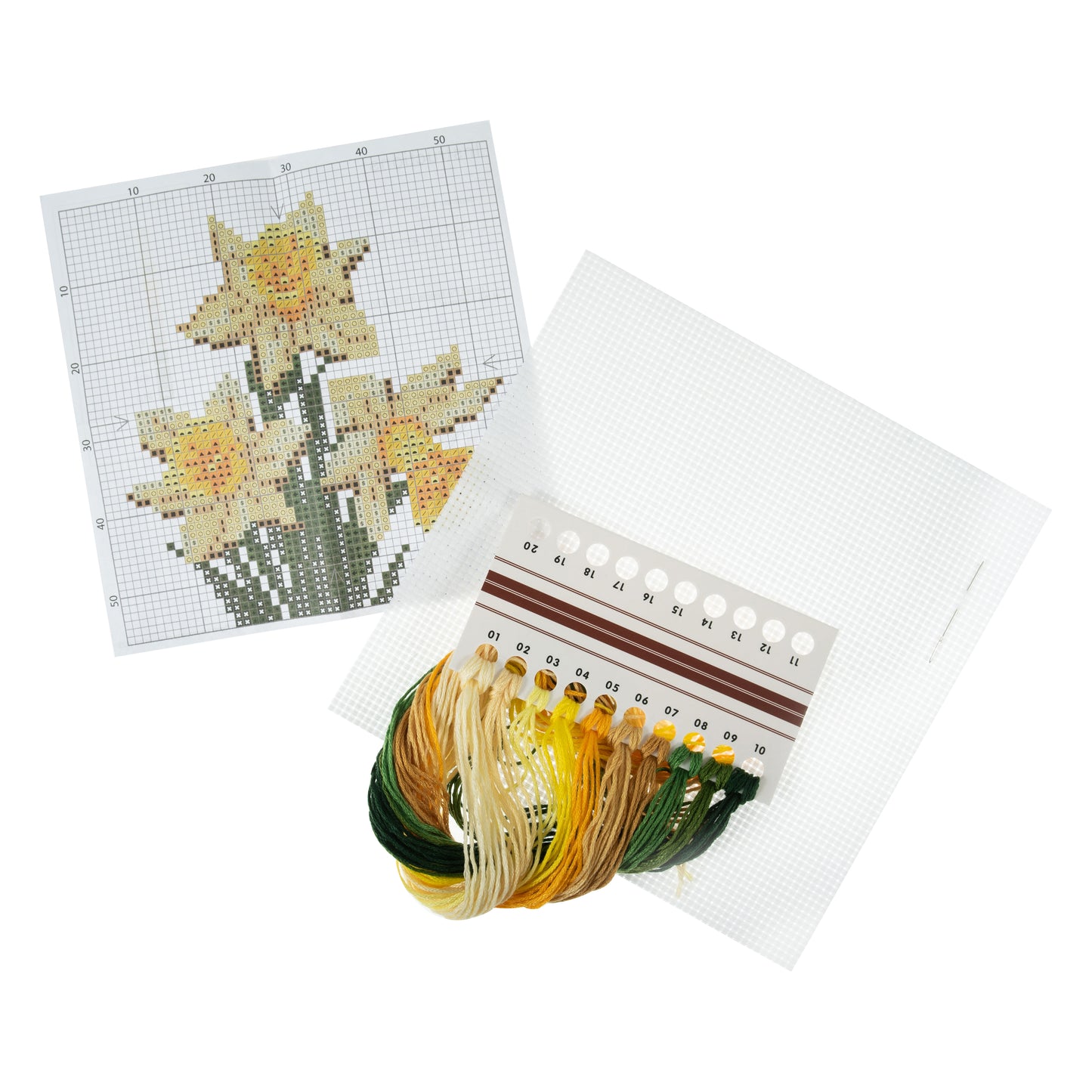 Mini Counted Cross Stitch Kit: Daffodil