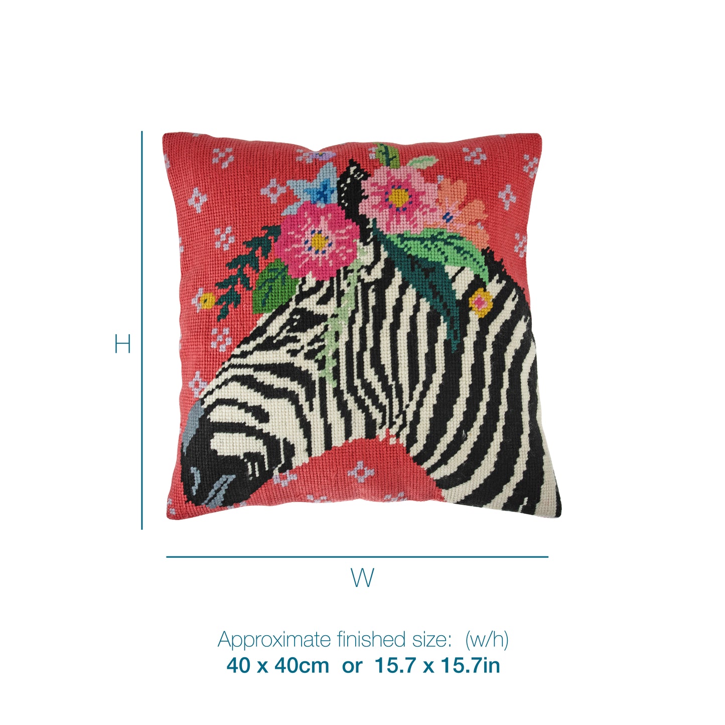 Half Stitch/Tapestry Cushion Cover Kit - Zebra