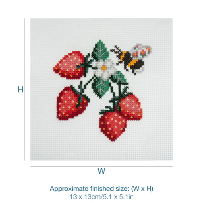 Mini Counted Cross Stitch Kit: Strawberries