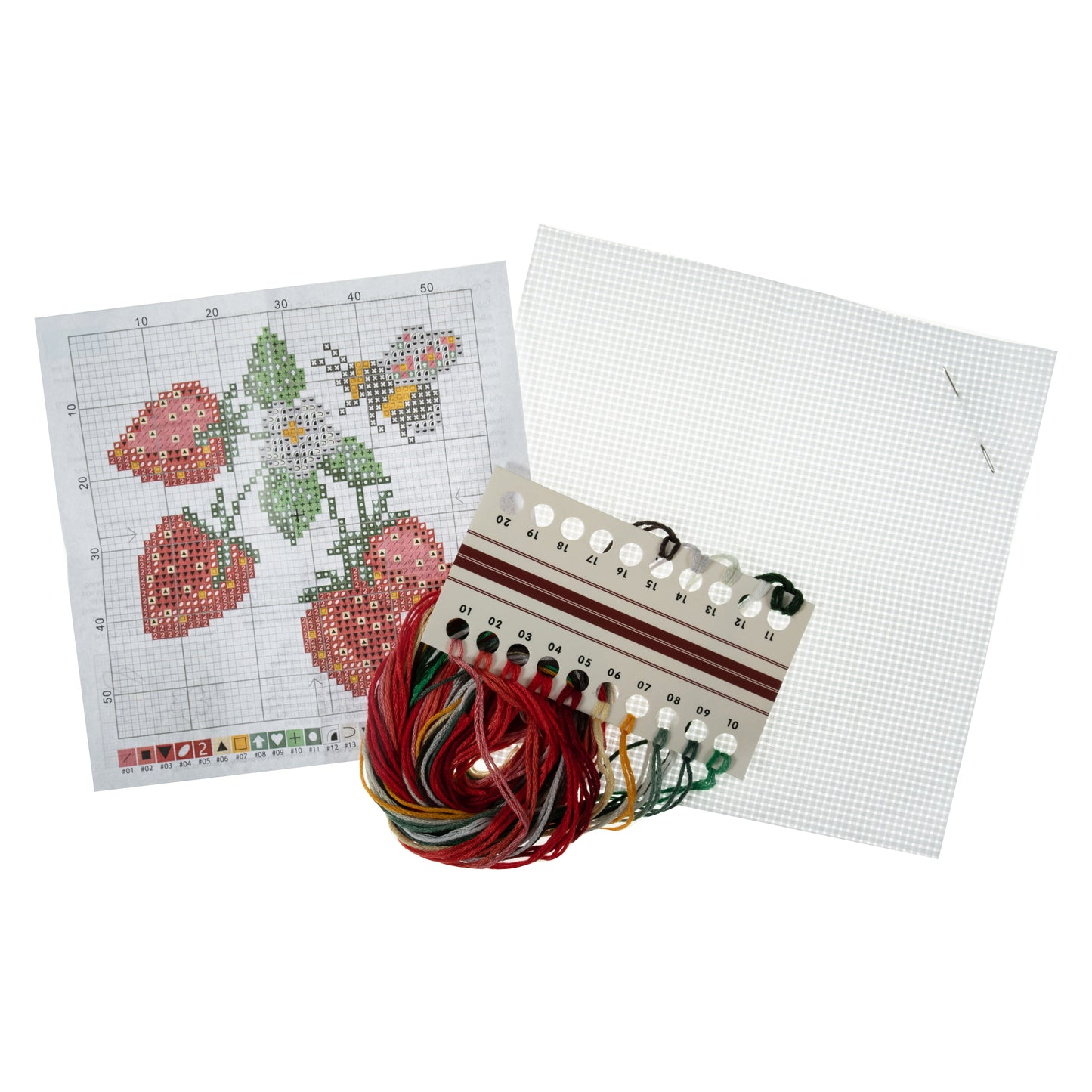 Mini Counted Cross Stitch Kit: Strawberries