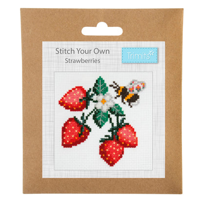 Mini Counted Cross Stitch Kit: Strawberries