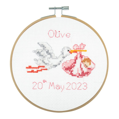 Mini Counted Cross Stitch Kit: New Baby