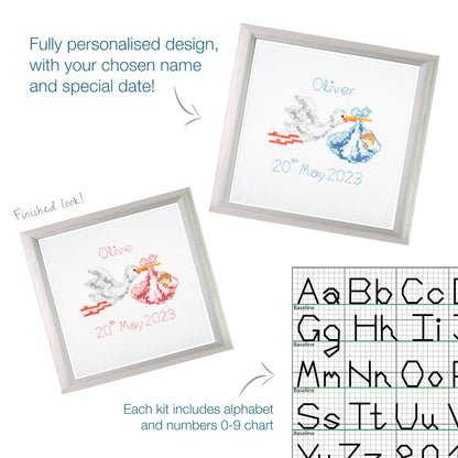 Mini Counted Cross Stitch Kit: New Baby