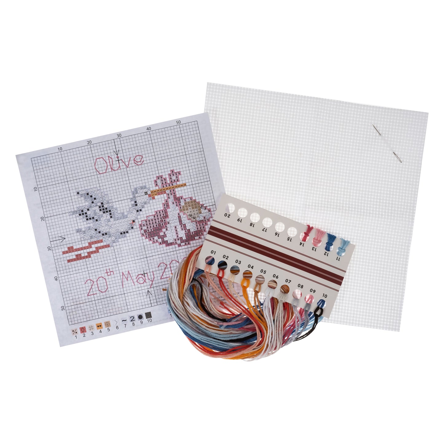 Mini Counted Cross Stitch Kit: New Baby