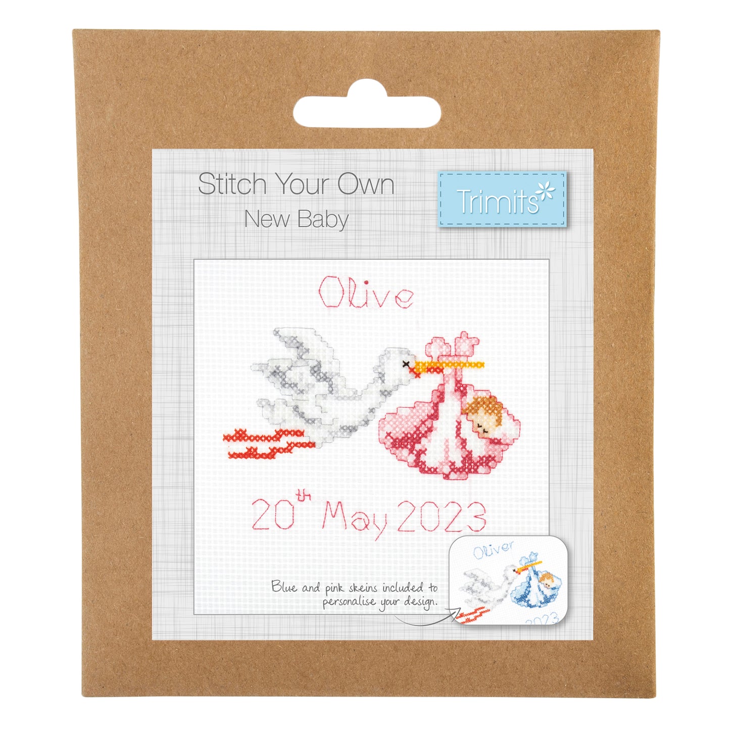 Mini Counted Cross Stitch Kit: New Baby