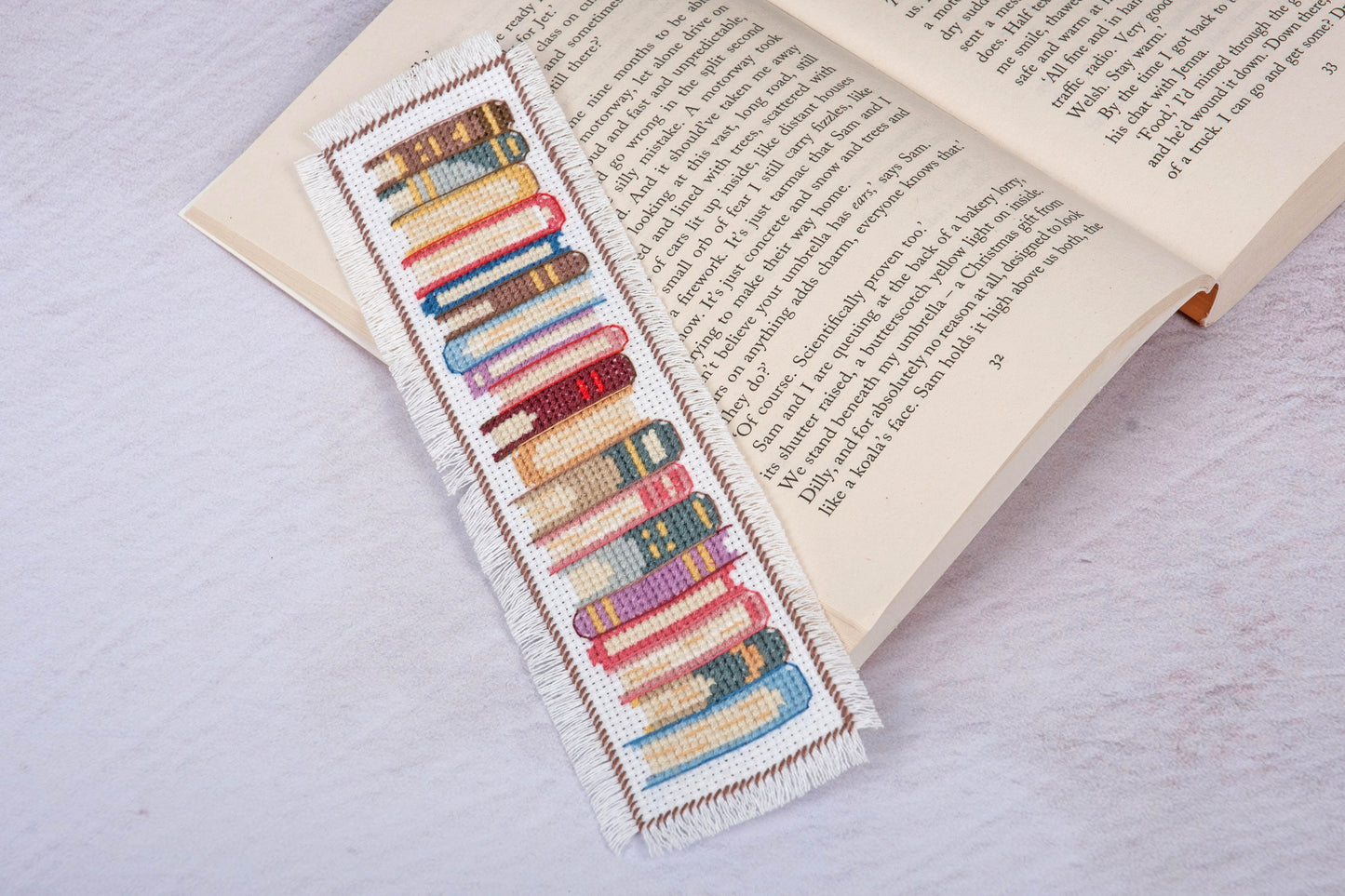 Counted Cross Stitch Bookmark: Books