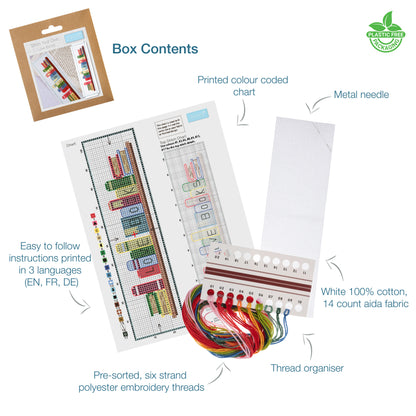 Counted Cross Stitch Bookmark: I Love Books