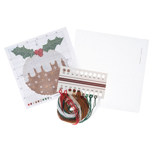 Mini Counted Cross Stitch: Christmas Pudding