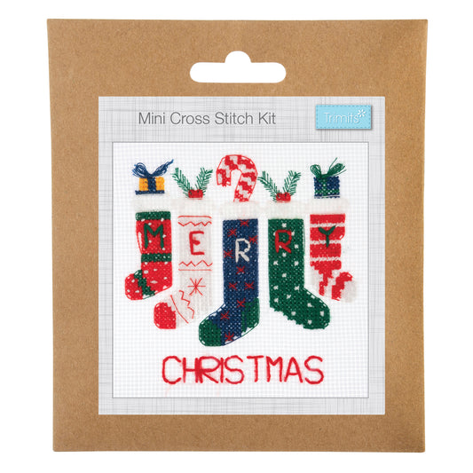 Mini Counted Cross Stitch Kit: Stockings