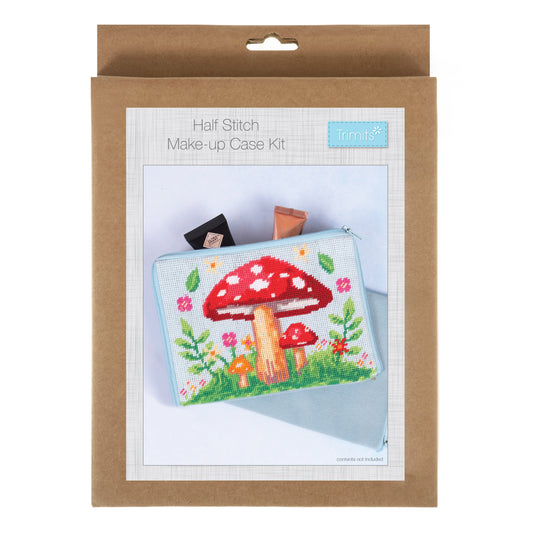 Half Stitch/Tapestry Kit: Stitch Your Own Make Up Pouch: Toadstool