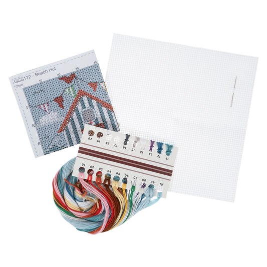 Mini Counted Cross Stitch Kit: Beach Hut