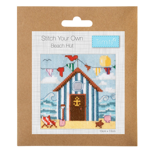 Mini Counted Cross Stitch Kit: Beach Hut