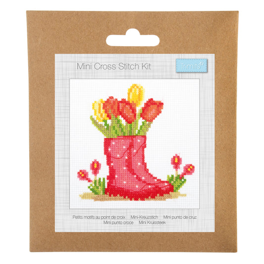 Mini Counted Cross Stitch Kit: Wellies