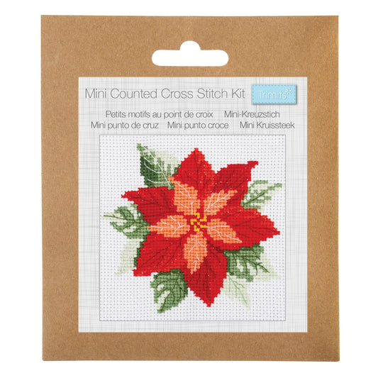 Mini Counted Cross Stitch: Poinsettia
