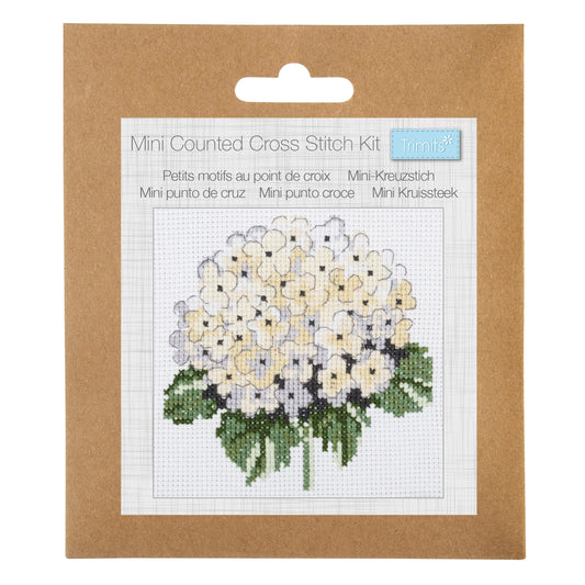 Mini  Counted Cross Stitch Kit: Hydrangea