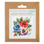 Mini Counted Cross Stitch Kit: Pansies