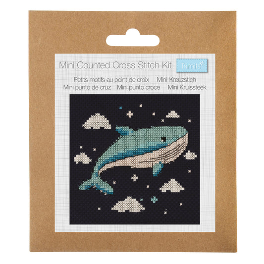 Mini Counted Cross Stitch Kit: Whale