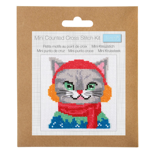 Mini Counted Cross Stitch: Cat Ear Muffs