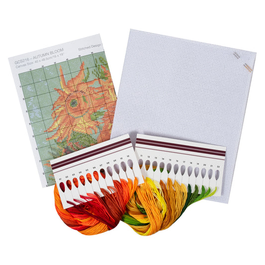 Large Counted Cross Stitch Kit: Autumn Bloom
