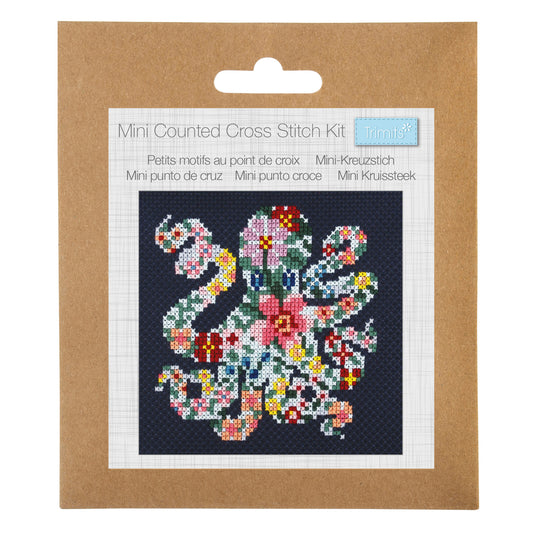Mini Counted Cross Stitch Kit: Octopus