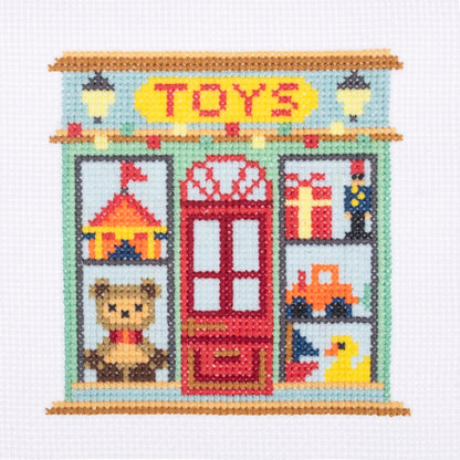 Mini Counted Cross Stitch Kit: Toy Shop