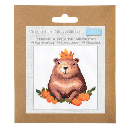 Mini Counted Cross Stitch Kit: Capybara