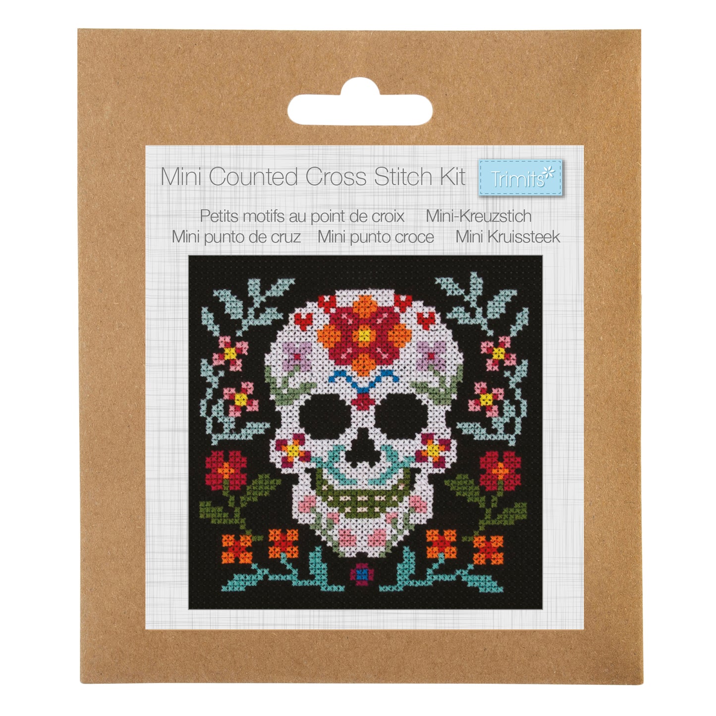 Mini Counted Cross Stitch Kiti: Sugar Skull