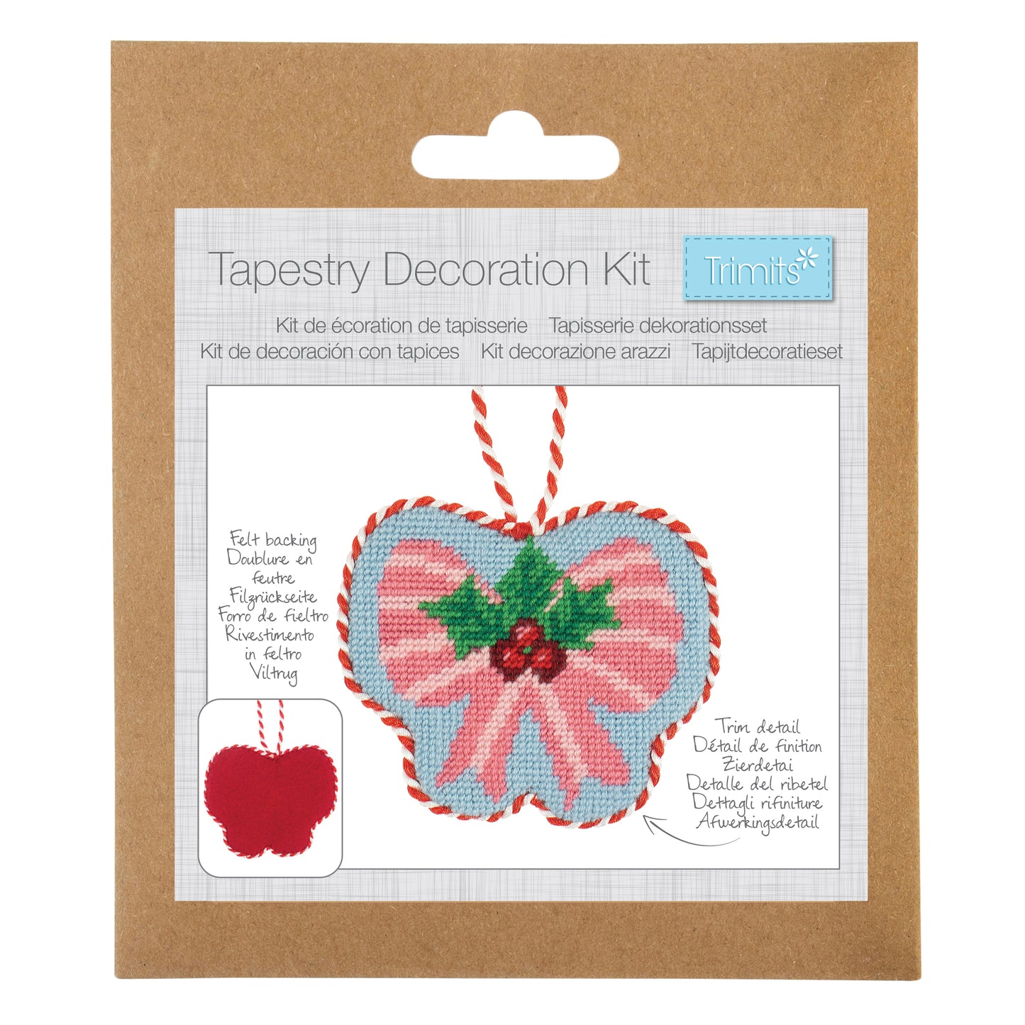 Half Stitch / Tapestry Decoration Kit: Christmas Bow