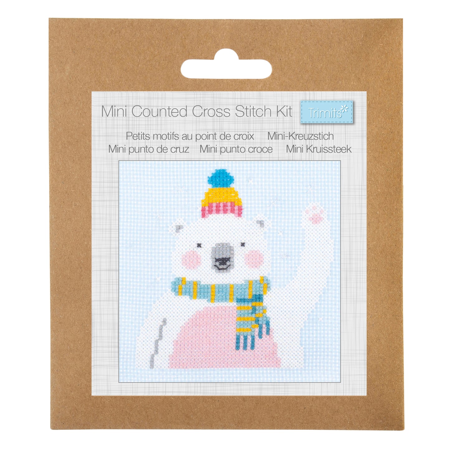 Mini Counted Cross Stitch Kit: Polar Bear