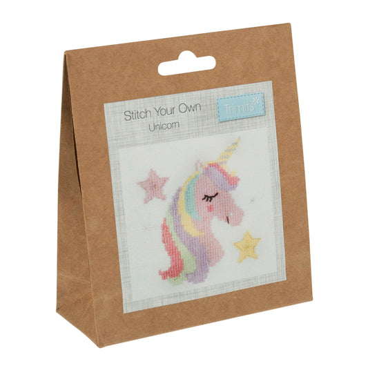 Mini Counted Cross Stitch Kit: Unicorn