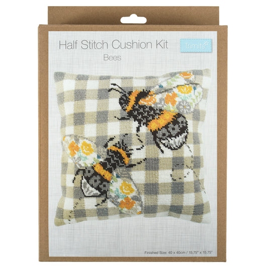 Half Stitch/Tapestry Cushion Cover Kit - Bees
