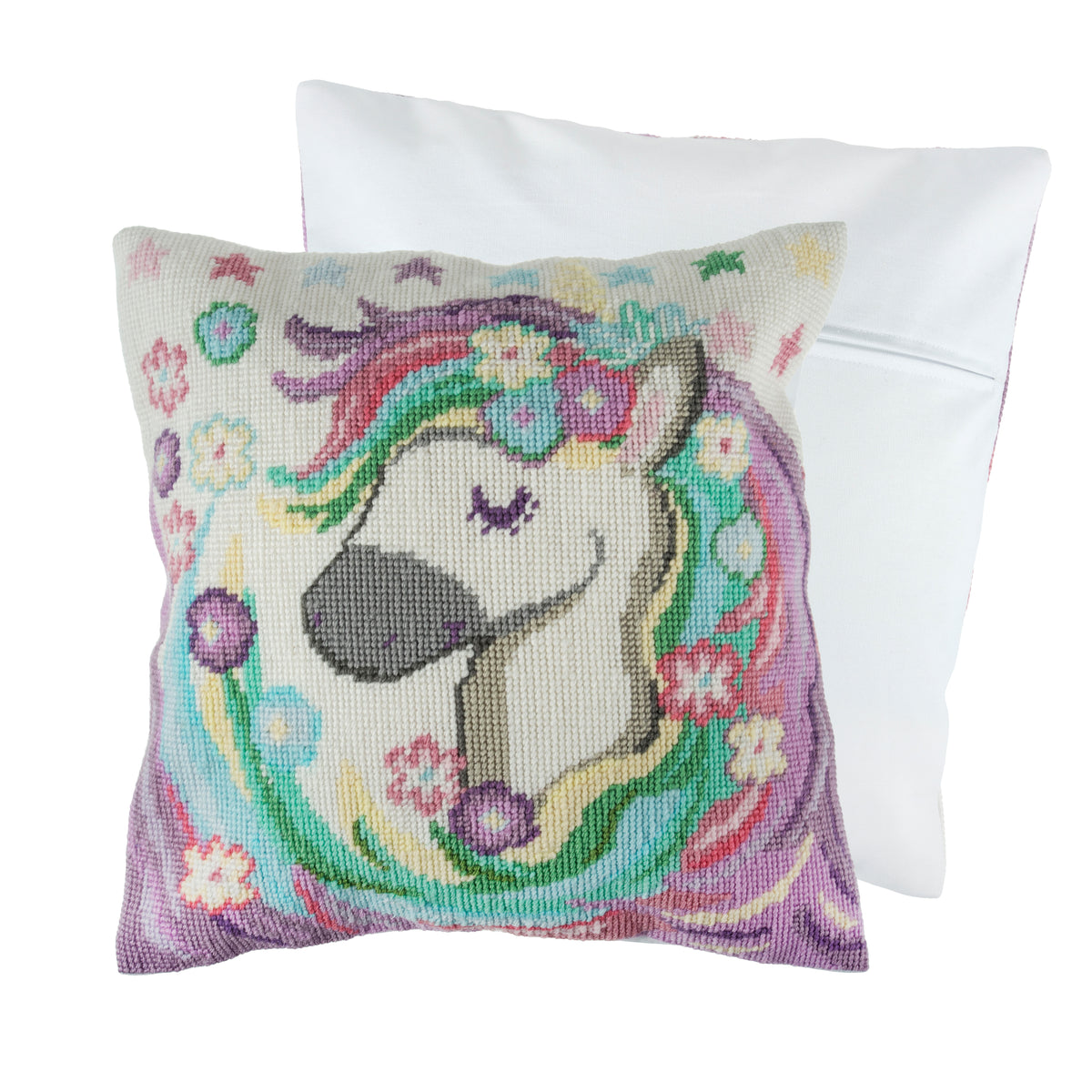 Half Stitch/Tapestry Cushion Cover -  Unicorn