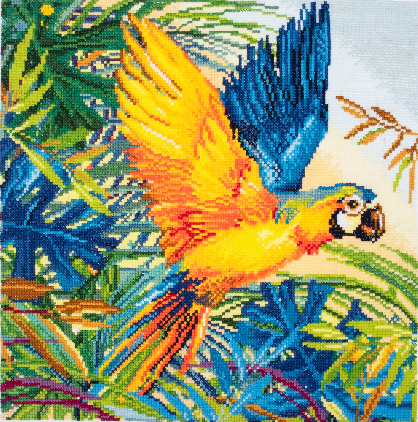 Large Printed Cross Stitch Kit: Parrot